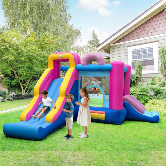 Inflatable Bounce House with Slides and Basketball Hoop (with 750W Blower) - Tampa Home & Garden Store