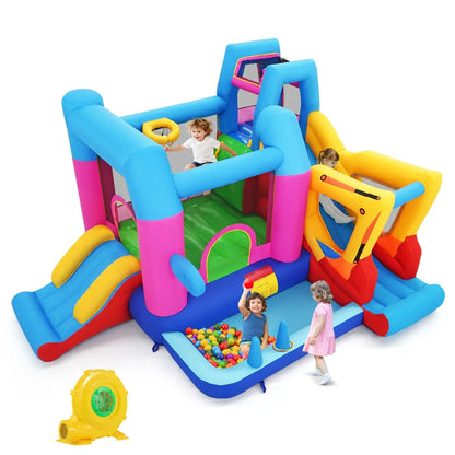 Excavator Themed Inflatable Bounce House 8 in 1