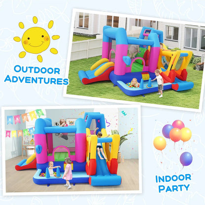 Excavator Themed Inflatable Bounce House 8 in 1