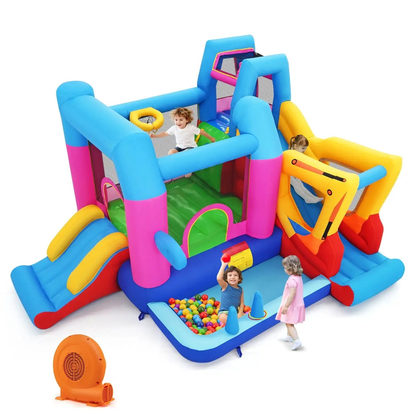 Inflatable Bounce House 8 in 1 Excavator Theme
