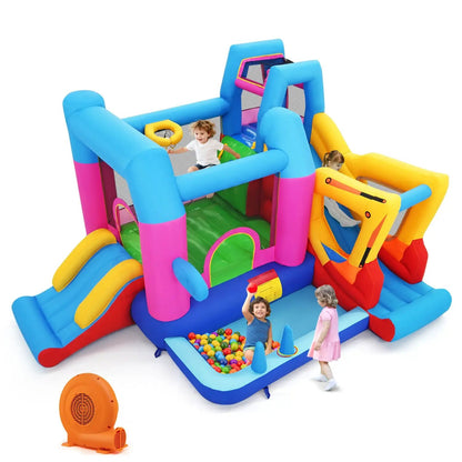 Inflatable Bounce House 8 in 1 Excavator Theme