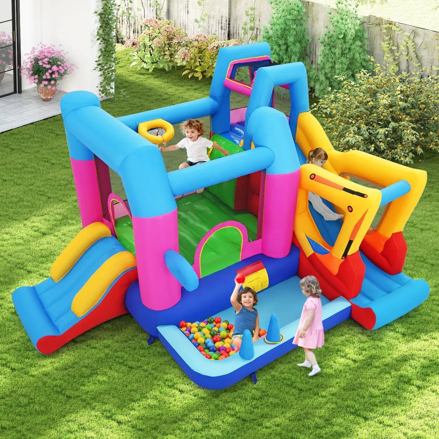 Inflatable Bounce House 8 in 1 Excavator Theme
