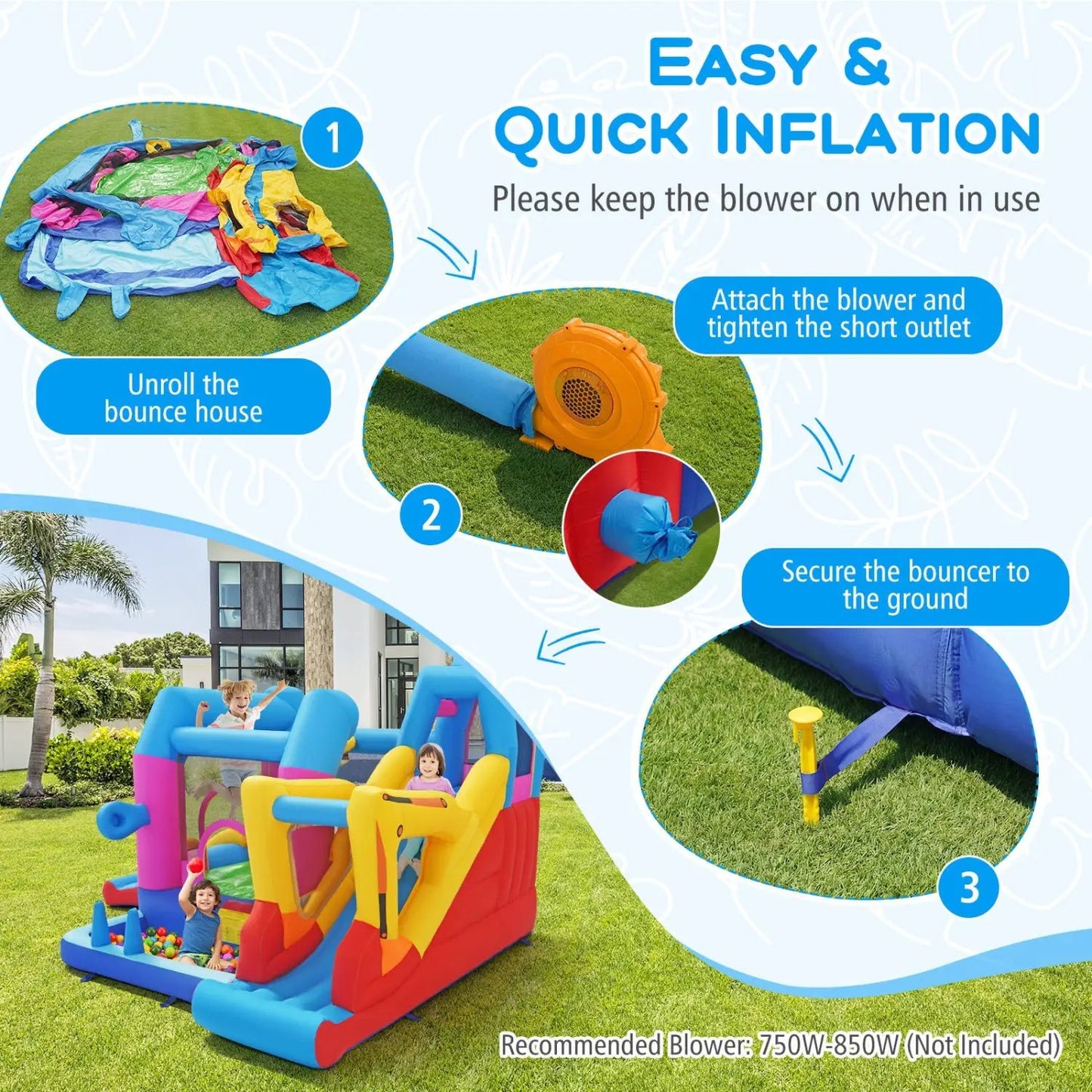 Excavator Inflatable Bounce House 8 in 1 Fun