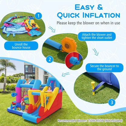 Excavator Inflatable Bounce House 8 in 1 Fun