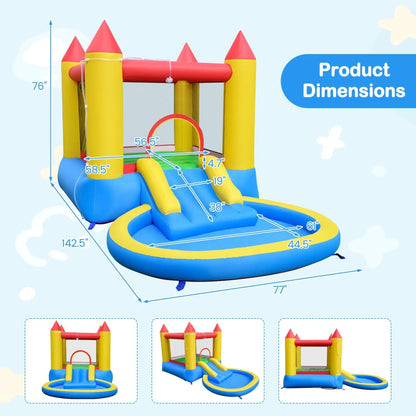 Inflatable Bounce House Water Slide 370W Blower