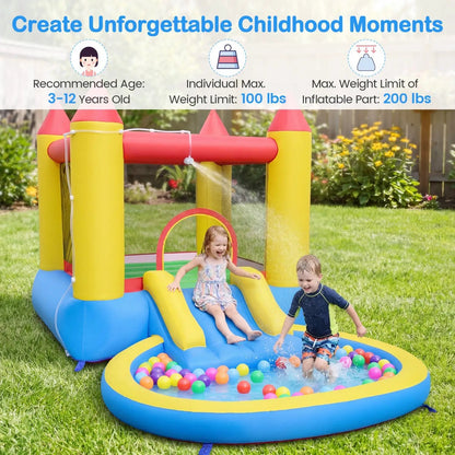 Inflatable Bounce House Water Slide 370W Blower