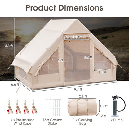 GemGear inflatable camping tent for 2/4/6 people beige with integrated pump on Tampa Home & Garden Store