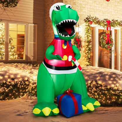 DirectDeals inflatable dinosaur Christmas decoration with LED lights and waterproof blower on Tampa Home & Garden Store