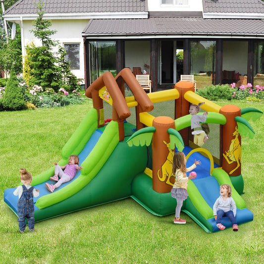 Kids Inflatable Jungle Bounce House Castle with 680W Blower - Tampa Home & Garden Store