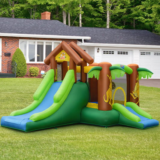 Kids Inflatable Jungle Bounce House Castle with 680W Blower - Tampa Home & Garden Store