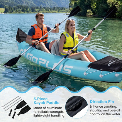 Two Person Inflatable Kayak with Aluminum Paddles
