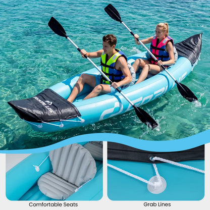 Two Person Inflatable Kayak with Aluminum Paddles