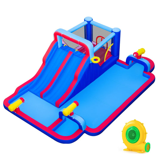 Inflatable Water Slide Park Giant Bounce House with Double Slides with 750W blower - Tampa Home & Garden Store