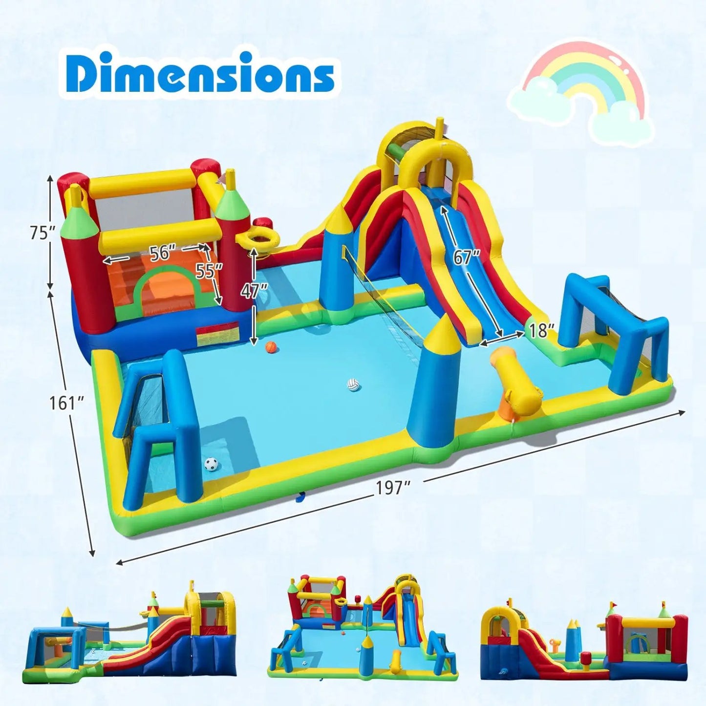 Inflatable Water Slide Bounce House 9 Inch
