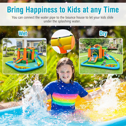 Inflatable Water Slide Park with Upgraded Handrail without Blower - Tampa Home & Garden Store