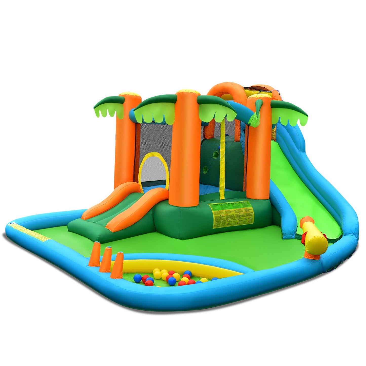 Inflatable Water Slide Park with Upgraded Handrail without Blower