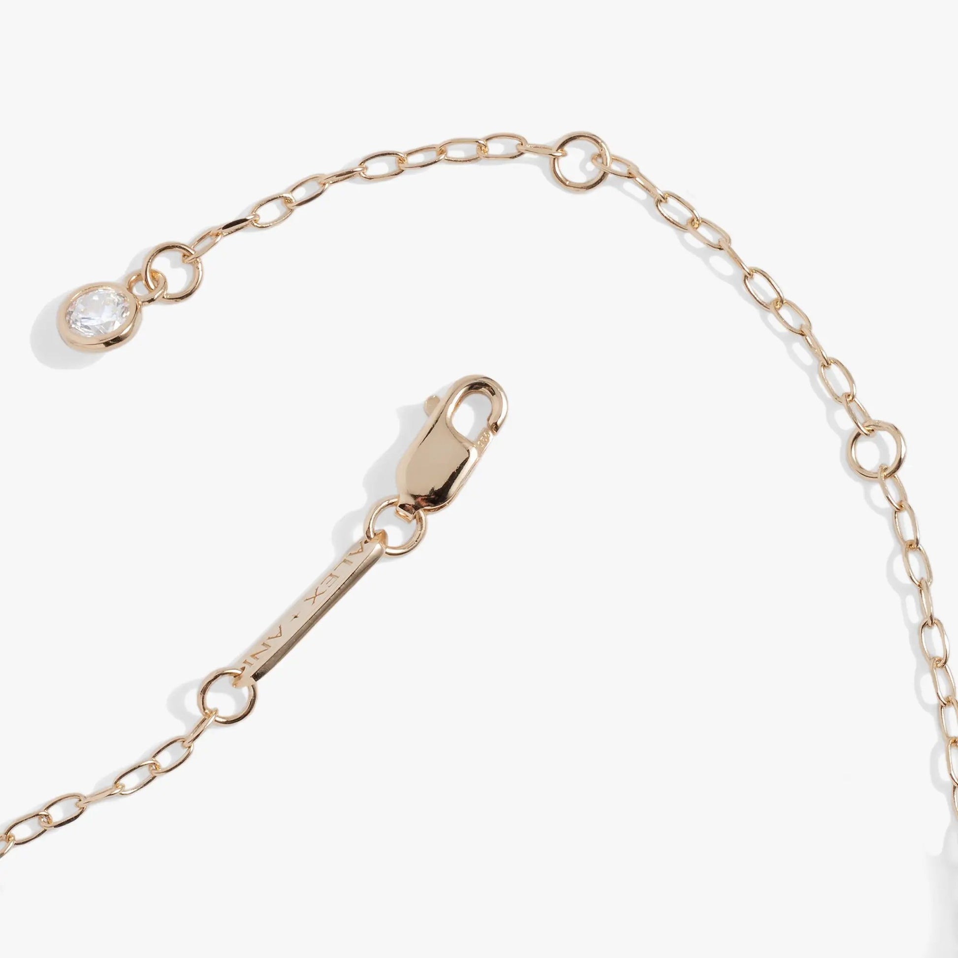 Initial N Precious Elongated Necklace by ALEX AND ANI rose gold chain with crystal pendant on Tampa Home & Garden Store