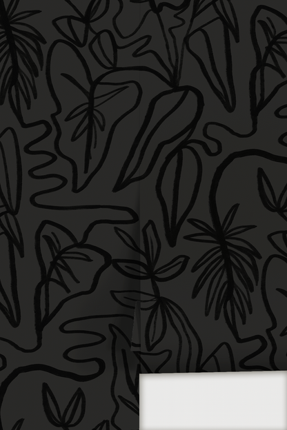 Inked Foliage Wallpaper, black - Tampa Home & Garden Store