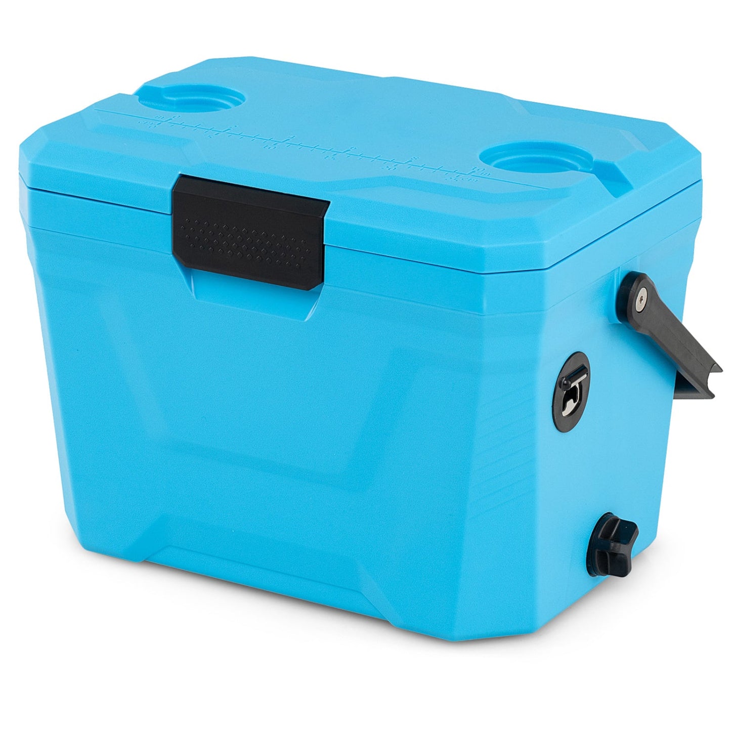 GemGear insulated portable cooler hard shell ice chest blue with 2 cup holders, side latch on Tampa Home & Garden Store