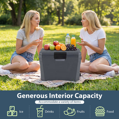 Insulated portable cooler hard shell with 2 cup holders by GemGear, gray on Tampa Home & Garden Store