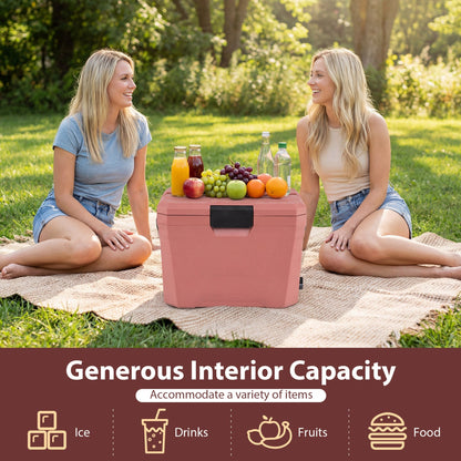 GemGear insulated portable cooler hard shell ice chest with 2 cup holders pink color on Tampa Home & Garden Store