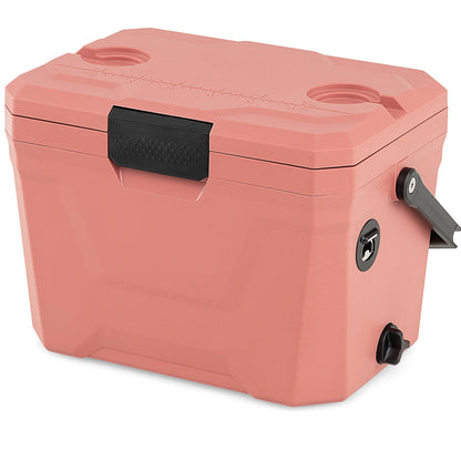 GemGear insulated portable cooler hard shell ice chest with 2 cup holders coral pink on Tampa Home & Garden Store