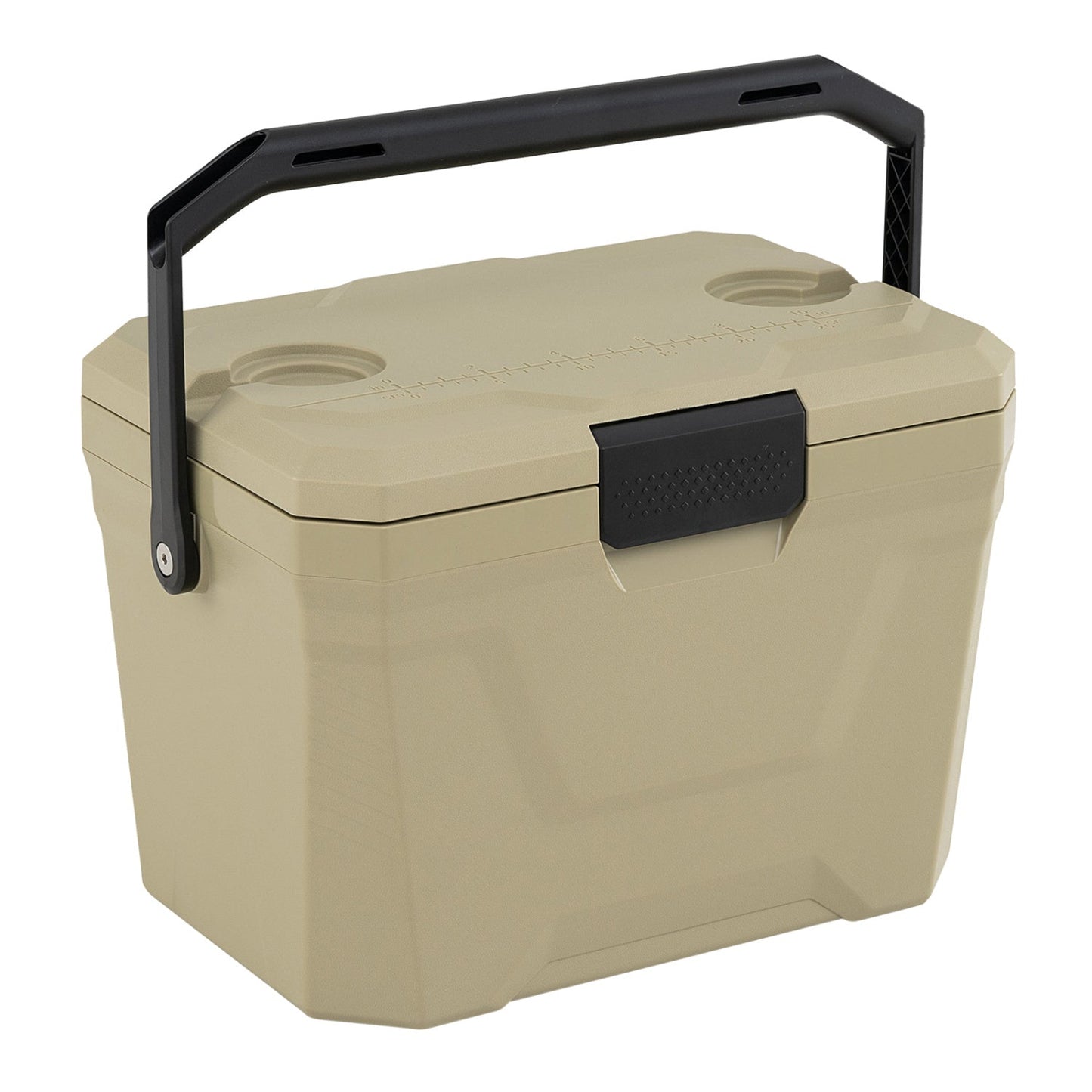 GemGear insulated portable cooler hard shell ice chest with 2 cup holders tan with black handle on Tampa Home & Garden Store