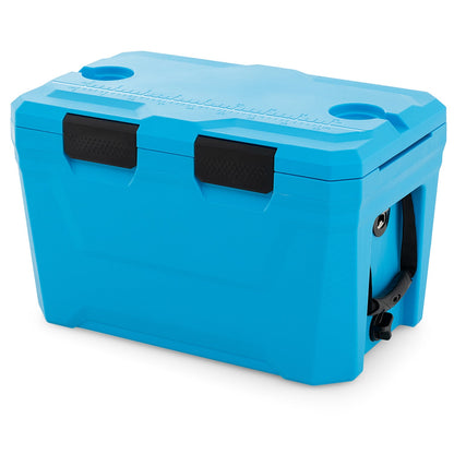 Insulated portable cooler GemGear blue hard-shell with 2 cup holders and drain plug on Tampa Home & Garden Store