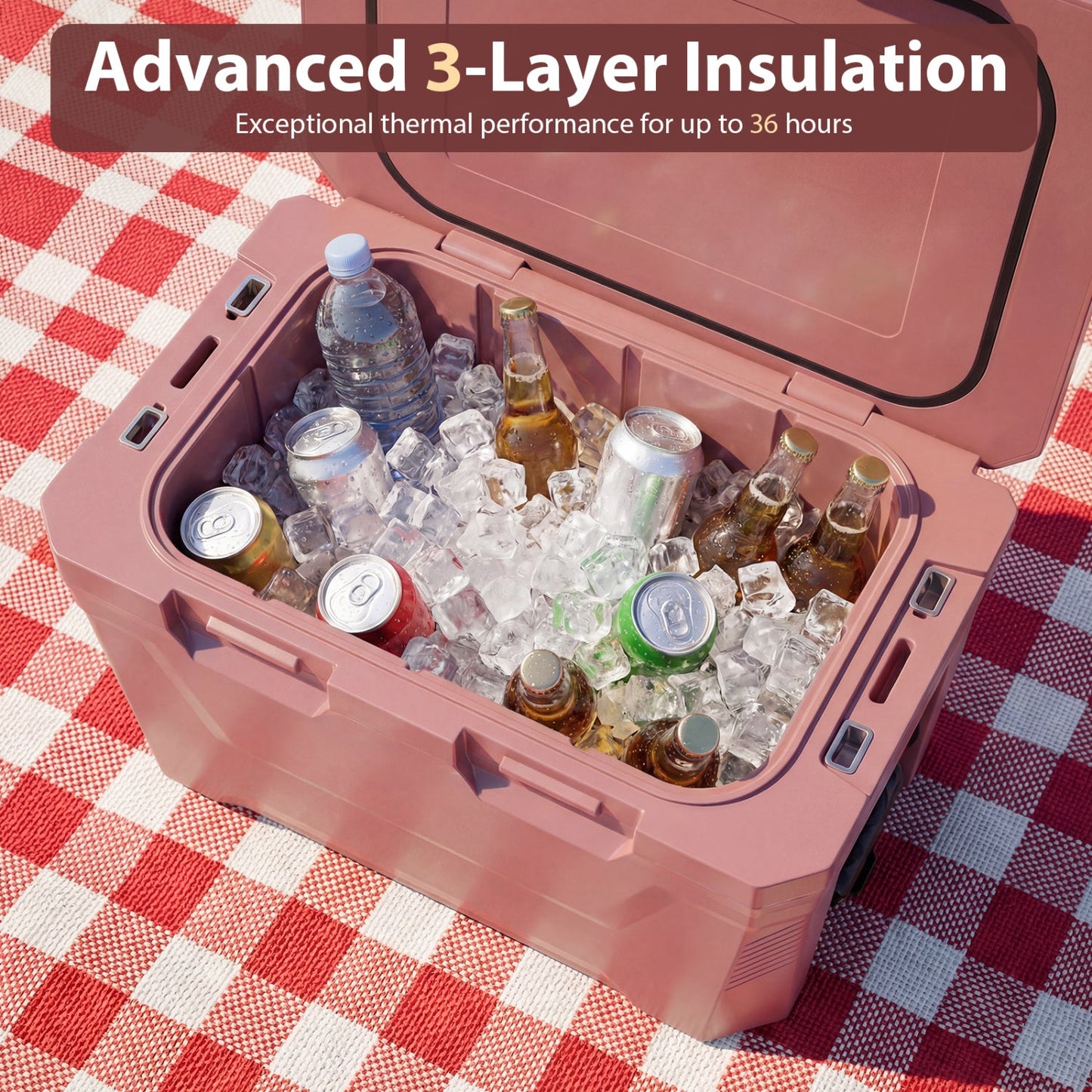 GemGear insulated portable cooler pink with 2 cup holders bottle opener on Tampa Home & Garden Store