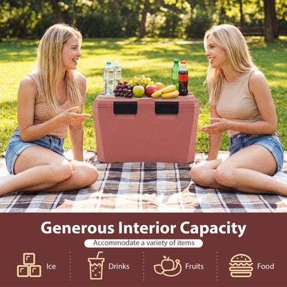 GemGear insulated portable cooler hard shell ice chest pink with 2 cup holders bottle opener and drain plug on Tampa Home & Garden Store
