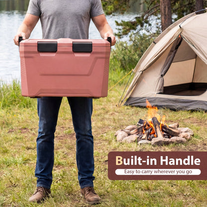 Insulated cooler hard shell in pink by GemGear with built-in handle and two cup holders on Tampa Home & Garden Store