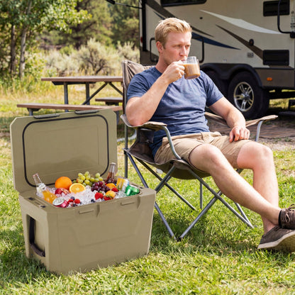 Insulated portable cooler hard shell ice chest GemGear with two cup holders and drain plug on Tampa Home & Garden Store
