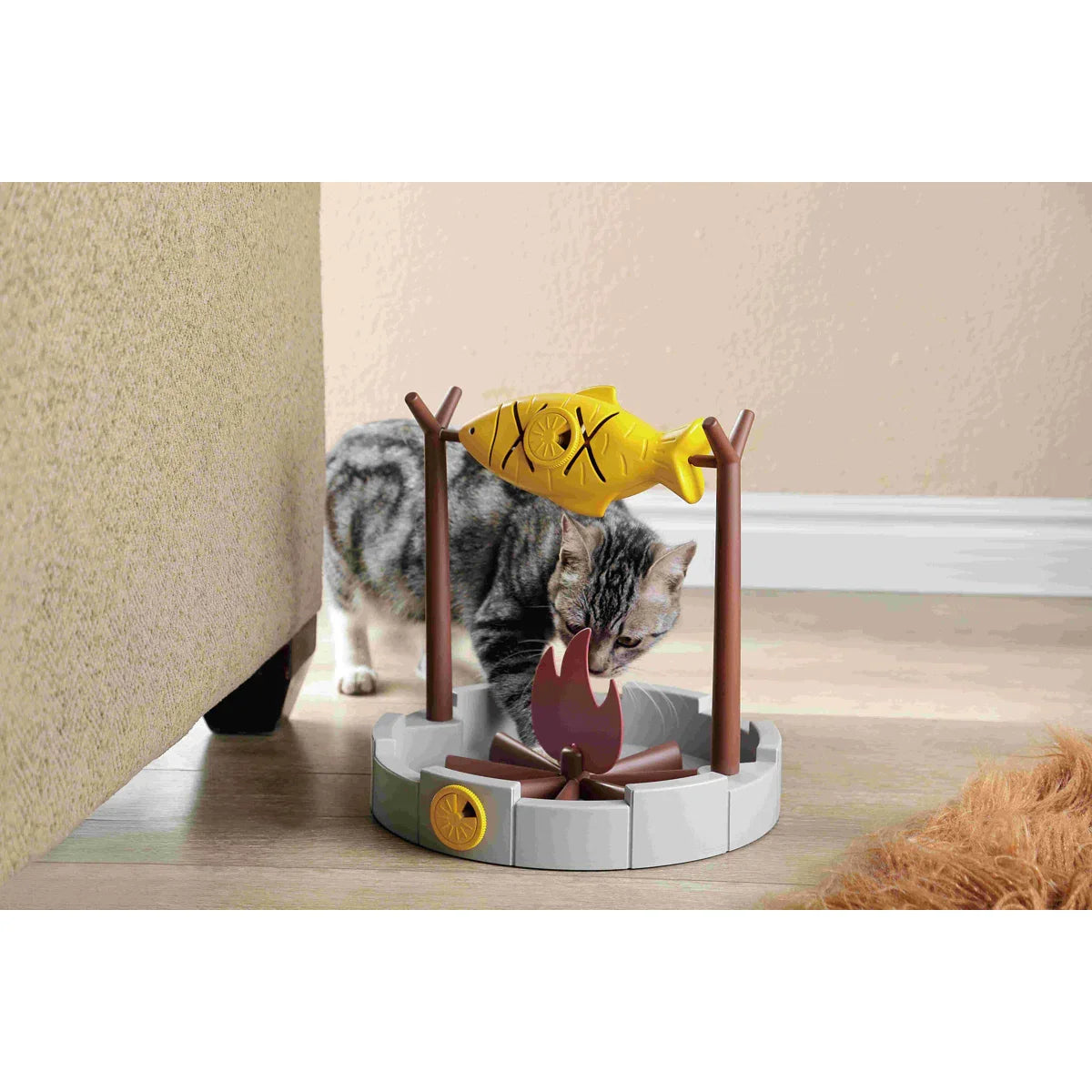 Interactive Cat Treat Dispenser & Slow Feeder – Grilled Fish Puzzle Toy - Tampa Home & Garden Store
