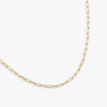 Paperclip Charm & Layering Necklace, gold-tone chain with elongated links on Tampa Home & Garden Store