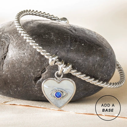 Evil Eye Heart Interchangeable Charm Pearl
