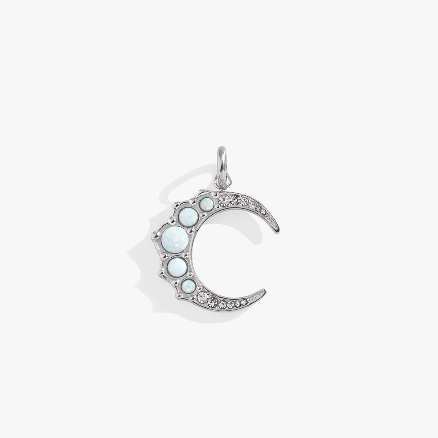 Opal Moon Interchangeable Charm, silver crescent with opal and crystals by ALEX AND ANI on Tampa Home & Garden Store