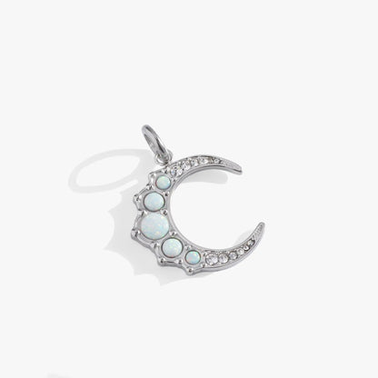 Opal Moon Interchangeable Charm by ALEX AND ANI, silver crescent with opal inlays and crystals on Tampa Home & Garden Store