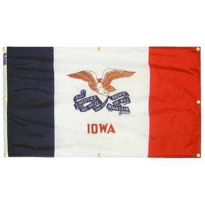 Iowa Flag with Grommets Along the Edges for Wall Hanging - Tampa Home & Garden Store