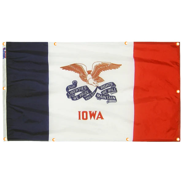 Iowa Flag with Grommets Along the Edges for Wall Hanging - Tampa Home & Garden Store