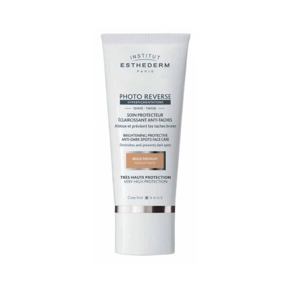 Esthederm Photo Reverse tinted sunscreen tube beige medium 50ml anti-aging sun protection on Tampa Home & Garden Store