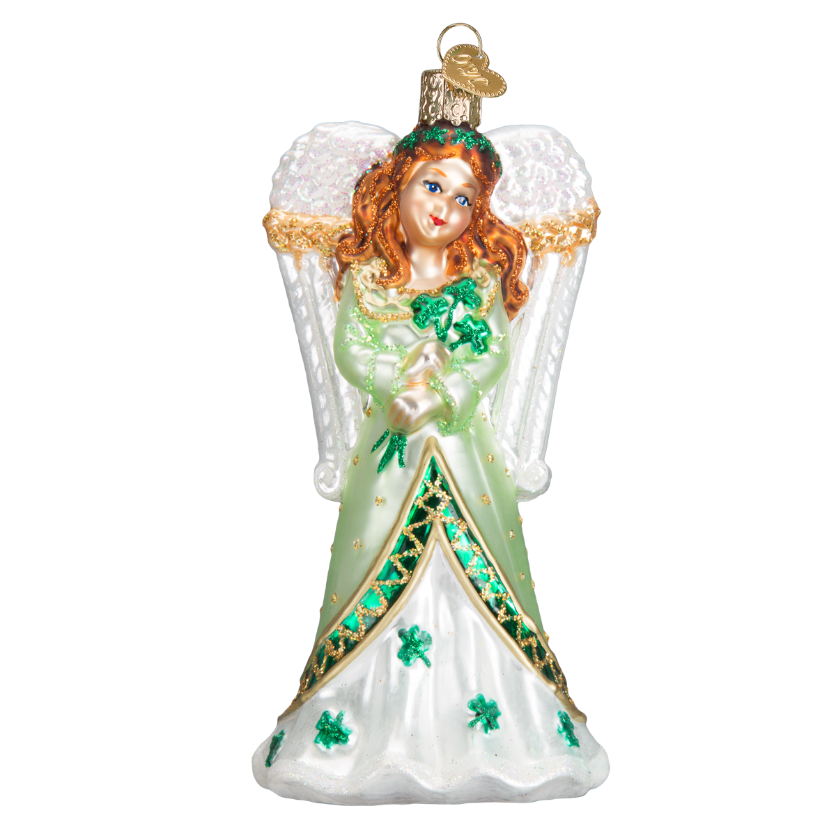 Irish Angel Glass Blown Ornament - Tampa Home & Garden Store