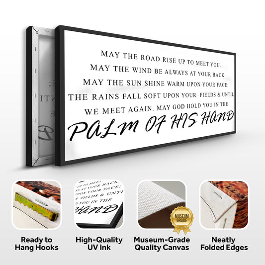 Irish Blessing Farmhouse Sign III canvas wall art by Tailored Canvases with black frame on Tampa Home & Garden Store