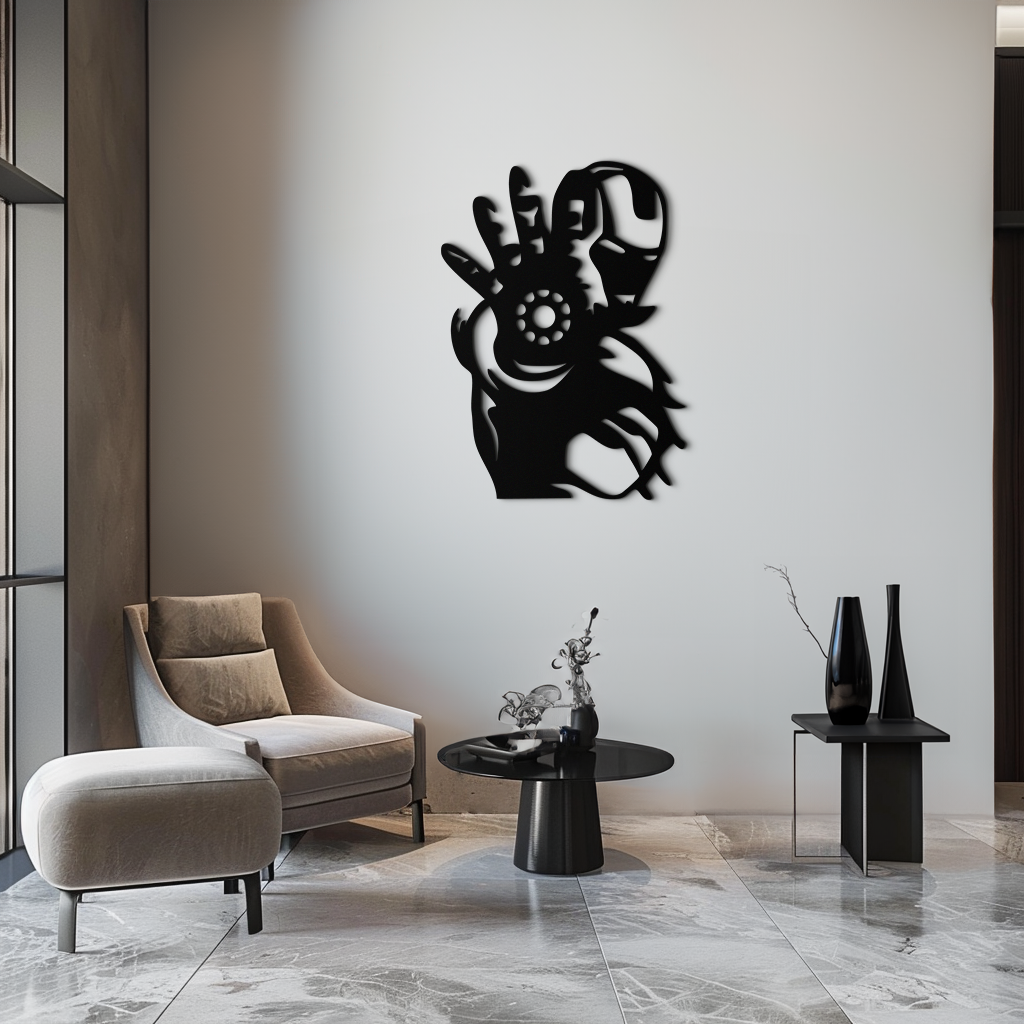 Iron Man Hand Gesture Silhouette Metal Wall Art – Superhero Home Decor- KAF573 - Tampa Home & Garden Store