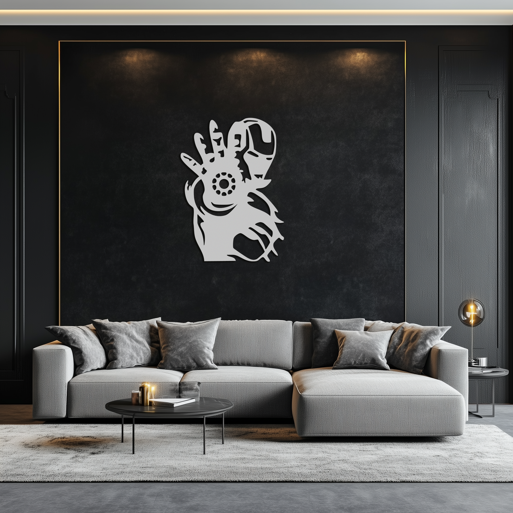 Iron Man Hand Gesture Silhouette Metal Wall Art – Superhero Home Decor- KAF573 - Tampa Home & Garden Store
