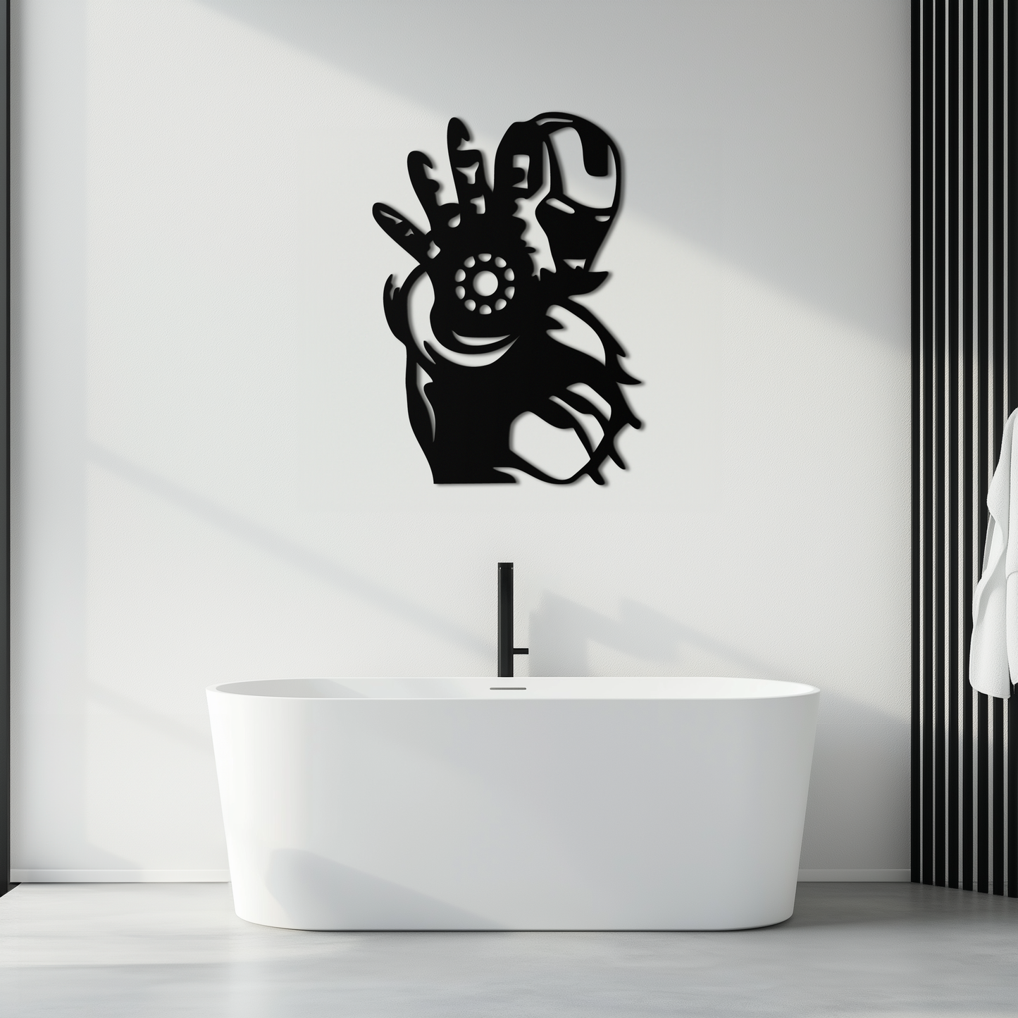 Iron Man Hand Gesture Silhouette Metal Wall Art – Superhero Home Decor- KAF573 - Tampa Home & Garden Store