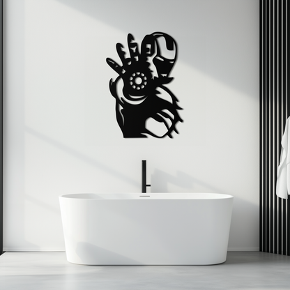 Iron Man Hand Gesture Silhouette Metal Wall Art – Superhero Home Decor- KAF573 - Tampa Home & Garden Store