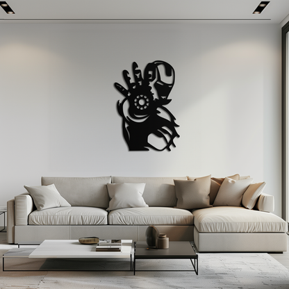 Iron Man Hand Gesture Silhouette Metal Wall Art – Superhero Home Decor- KAF573 - Tampa Home & Garden Store