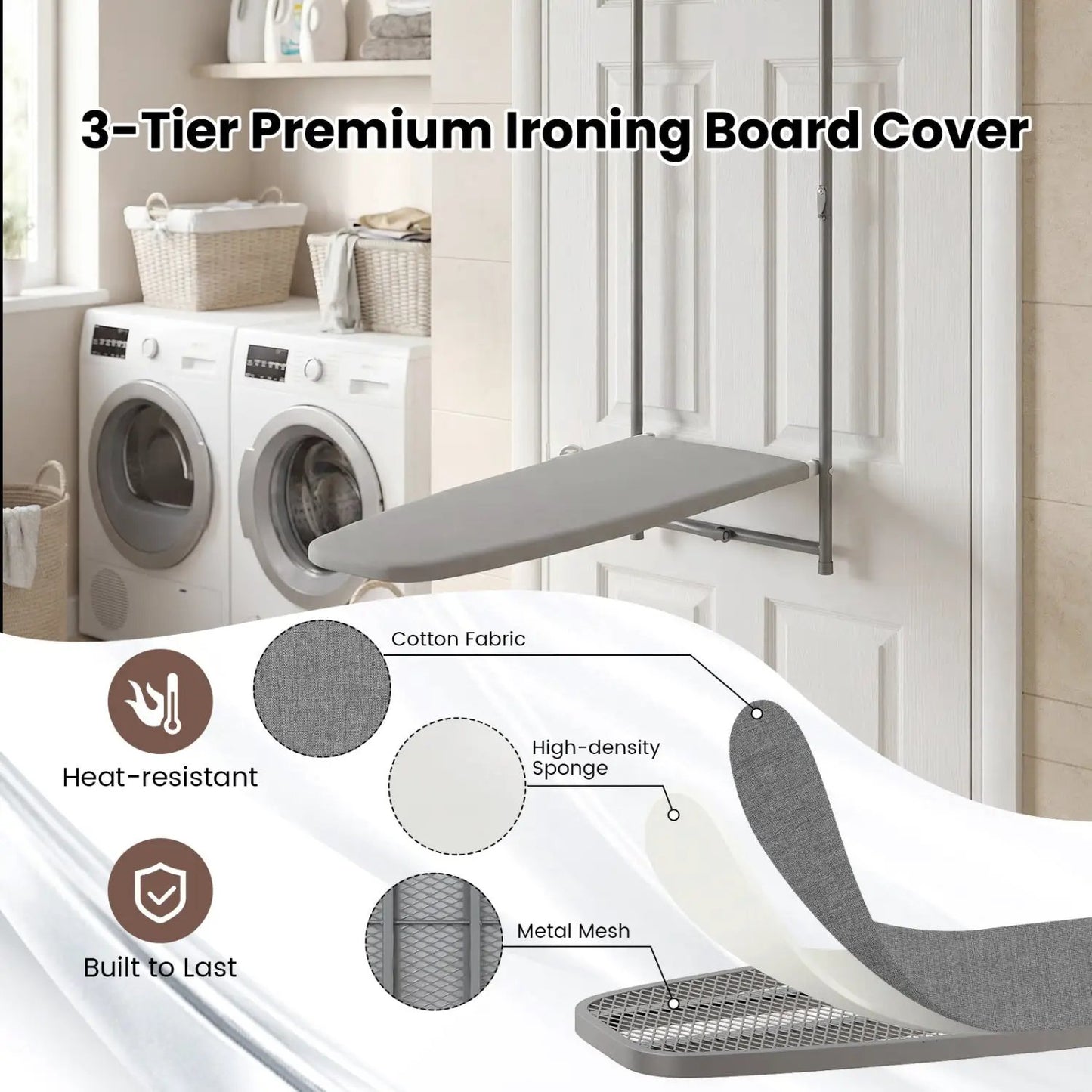 Space Saving Metal Hanging Ironing Board
