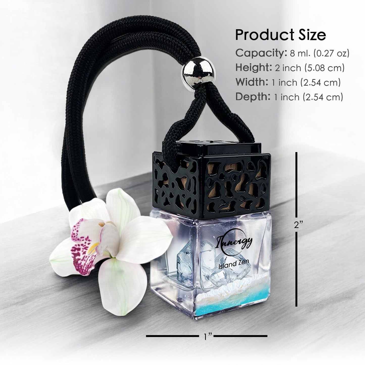 Island Zen Crystal-Enhanced Oil Diffuser, Car Air Freshener, 8ml - Tampa Home & Garden Store