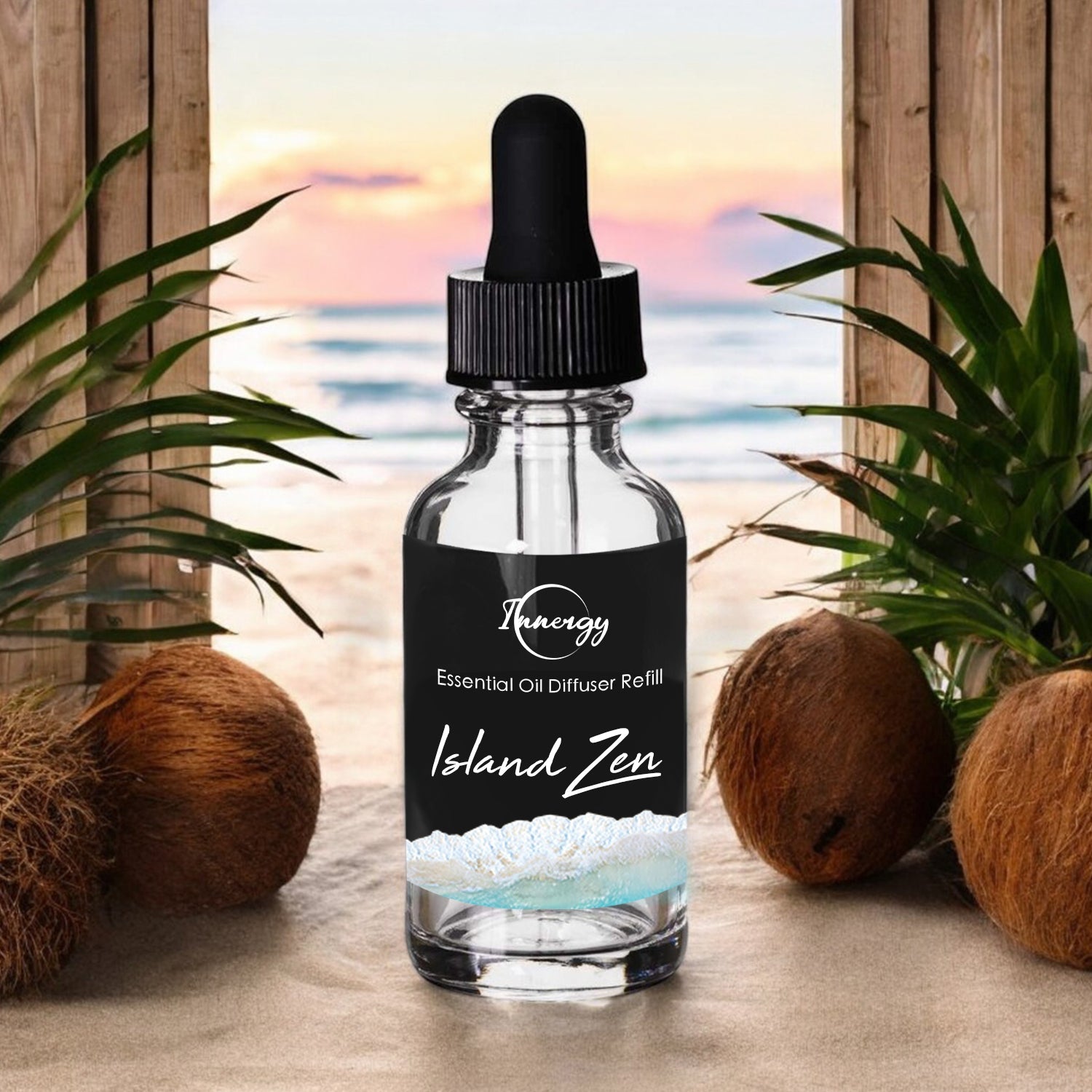 Island Zen Crystal-Enhanced Oil Diffuser, Car Air Freshener, 8ml - Tampa Home & Garden Store